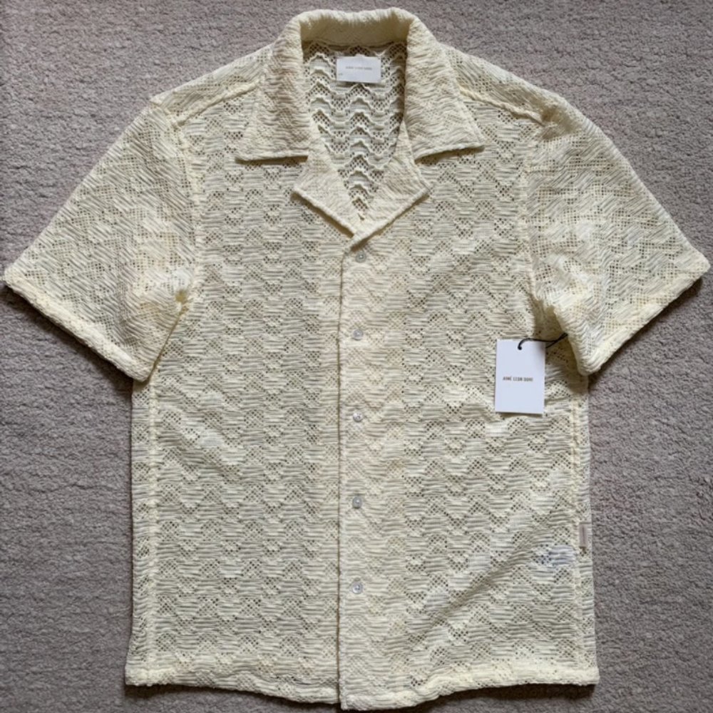 Aime Leon Dore Rico Shirt AfterGlow lace size XS crochet Woven Button